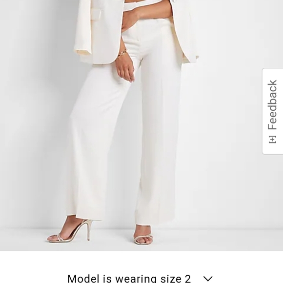 NWT Express X Rachel Zoe Wide Leg Satin Cream White Pant Size 6 - Picture 10 of 10